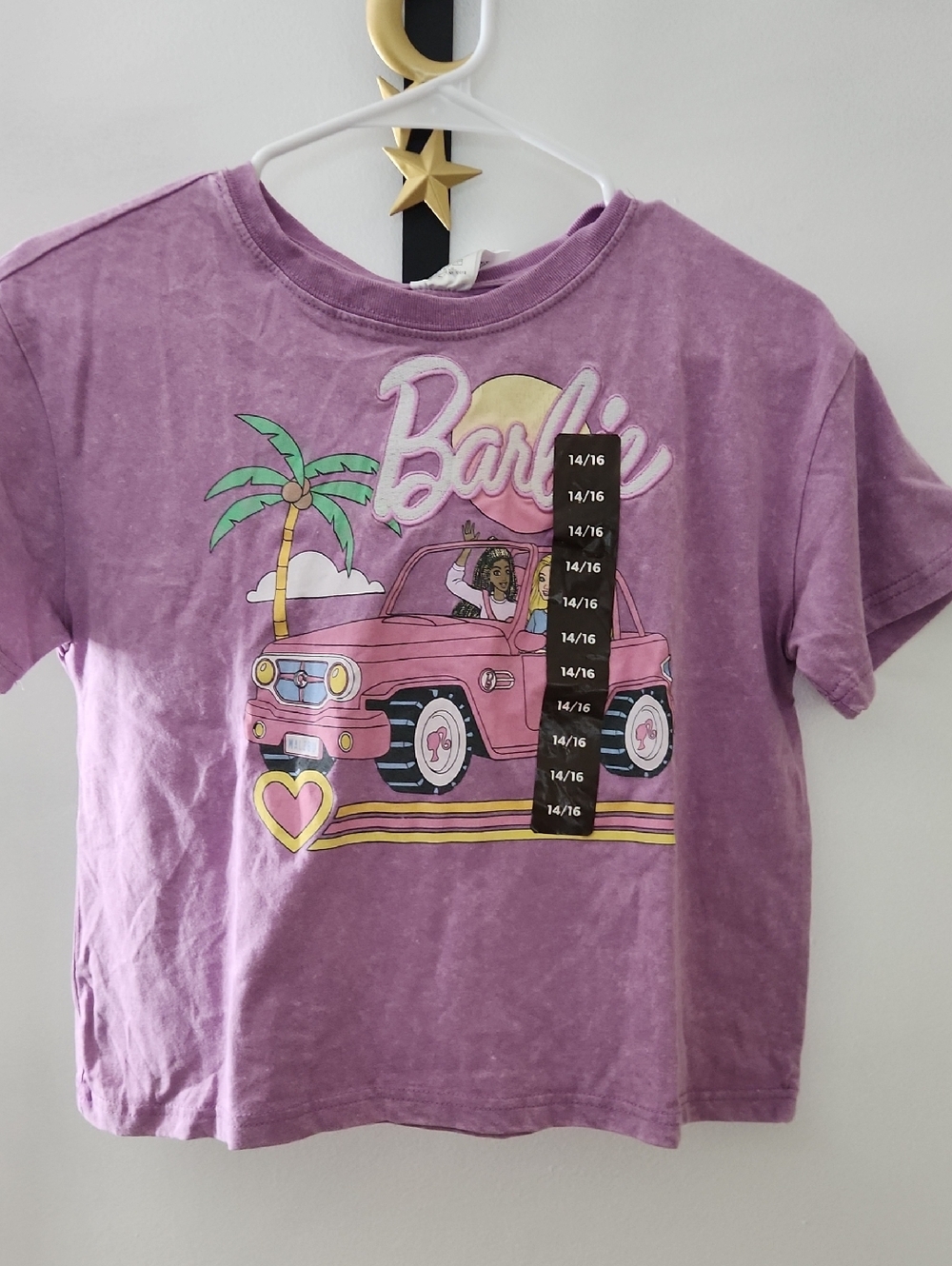 Barbie Purple Graphic Tee with Pink Convertible